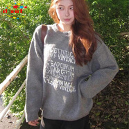 DXOT2025學(xué)院風(fēng)美式字母韓系慵懶風(fēng)針織衫毛衣女秋冬季寬松軟糯新款女 灰色【優(yōu)質(zhì)款】 2XL