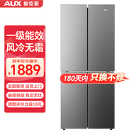 奧克斯（AUX）冰箱十字對(duì)開四開雙開多開門家用大容量超薄冷藏冷凍保鮮節(jié)能電冰箱 【一級(jí)能效】BCD-352WQ408L4 鈦銀灰