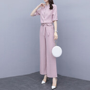 歌蜜奴 時(shí)尚套裝女夏季新品女裝大尺碼女裝連衣裙休閑運(yùn)動(dòng)套裝 粉色 M