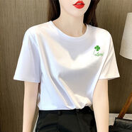 盛賽熙純棉短袖t恤女夏季寬松韓版顯瘦女裝休閑衣服打底衫簡(jiǎn)約學(xué)生上衣 白色 M建議95-105斤