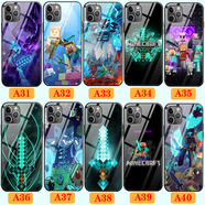 WENYAFF蘋果16/15/14Plus手機(jī)殼iPhone17/13/12/11Promax玻璃XSMAX全包13mini防摔6/7/8plus保護(hù)套se2定制 MC我的世界-游戲手游 高清玻璃殼-