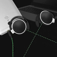 力族 Type-C耳機掛耳式扁口有線耳麥適用于華為OPPO小米vivo 黑色3.5mm（帶麥克風）