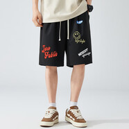 情緣貴族（QINGYUANGUIZU）大碼夏天加肥加大胖子肥佬寬松五分短褲潮牌運動中褲子 3381 5XL(236斤到260斤)