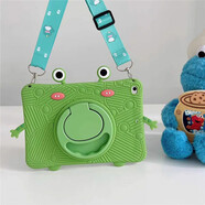 盾殼（duncoo） 立體青蛙華為Pad多功能matepad硅膠套榮耀8平板殼全包防摔M6卡通 旋轉支架-大眼怪青蛙+斜挎 榮耀6/榮耀X6/10.1英寸