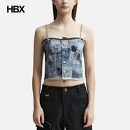 Andersson Bell ALL-DENIM PRINTED BUSTIER TOP 上衣女HBX 藍色 L