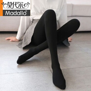 莫代爾秋冬季加絨加厚打底褲女高腰外穿豎條螺紋顯瘦韓版學(xué)生保暖一體褲 黑色連腳[80-150斤] 深冬320G加厚絨[-10-10度]