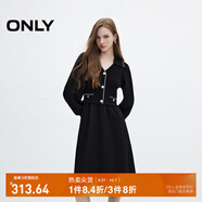 ONLY秋季氣質(zhì)優(yōu)雅拼接V領(lǐng)中長(zhǎng)裙針織連衣裙女|124307012 H1Z 黑色 M (165) 84A