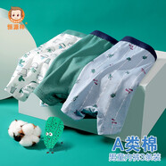恒源祥3條裝純棉兒童內(nèi)褲男童內(nèi)褲秋季平角短褲薄青少年學(xué)生少男內(nèi)褲 仙人掌 （3條盒裝） 140 (身高125-135cm體重50-60斤)