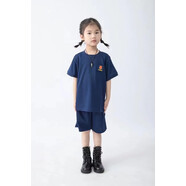 兒童體能服訓練套裝男女童 幼兒園小學(xué)生夏令營(yíng)體智能軍訓迷彩T恤 消防體能短袖短褲 110