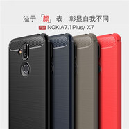 淘星 諾基亞8Sirocco手機殼NOKIA8防摔7保護套7.1軟硅膠6全包邊x6商務(wù)防指紋x5男女 諾基亞7.1plus/TA-1131 藏青