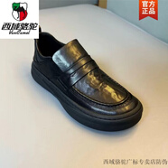 西域駱駝男鞋2024秋季新款純皮商務(wù)休閑一腳蹬舒適圓頭時(shí)尚百搭軟底皮鞋男 20055套腳款單鞋-駱駝官方品牌官 40