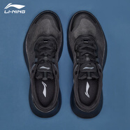 李寧（LI-NING）越影減震跑鞋男新款網(wǎng)面透氣體育中考軟底男士運(yùn)動(dòng)休閑跑步鞋 黑色 輕羽(大網(wǎng)面透氣) 42