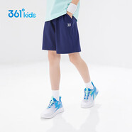 361°兒童短褲夏季男女童3-12歲透氣運動(dòng)褲梭織五分褲 藏青 175