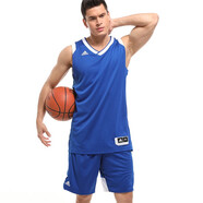 阿迪達(dá)斯adidas無袖籃球服單件學(xué)生男款籃球背心 團(tuán)隊(duì)DIY定制可印字印號 藍(lán)白單面背心 BQ7780 3XL(190/112A)