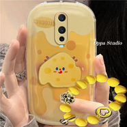 oppo r17/r17pro手機殼可愛黃色奶酪卡通r17/r17pr防摔硅膠軟女創(chuàng)意全包氣墊保護套 海綿寶寶-肥皂殼+支架+手機膜 oppo r17