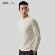MARKLESS黑科技長(cháng)袖t恤純色男士25年新紅外升溫打底衫休閑上衣CTB4604M-1 奶茶杏 M