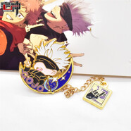 宅神動(dòng)漫金屬鑰匙扣掛件項鏈周邊玩具 咒術(shù)回戰五條悟徽章胸針