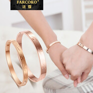法蔻（farcoko）品牌LOVE情侶手鐲永恒之環(huán)手環(huán)一對男女送女友情人節(jié)禮物定制刻字 男女都可佩戴不會脫落