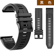 適用于佳明Fenix5 5s 5x 7x6xplus飛耐時(shí)Fenix3hr快拆硅膠手表帶戶(hù)外運動(dòng)表鏈 黑色 26mm