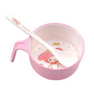 五和（WUHE）兒童碗餐具套裝寶寶碗勺卡通碗勺家用吃飯輔食碗庫洛米奧特曼飯碗 美樂(lè )蒂單柄碗300ml+勺