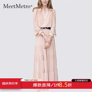 MeetMetro瑪依爾法式仙女連衣裙女2025秋新款高端氣質(zhì)純欲風(fēng)裙子禮服長裙 藕粉【現(xiàn)貨閃電發(fā)】 XL
