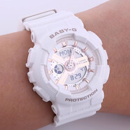 卡西歐BA110 BABYG馬卡龍彩虹色防水運動(dòng)學(xué)生手表女 BA-110 BGD10 BA-110XRG-7玫瑰金白