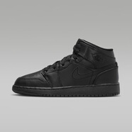 耐克（NIKE） Air Jordan 1 Mid AJ1 GS 喬1 籃球鞋 黑色554725-093 36.5