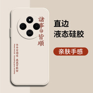 桐汝壁紅米14C手機(jī)殼Redmi14C新款液態(tài)硅膠小米4G十四C全包軟殼保護(hù)套防 白-諸事皆順 紅米14C  4G版