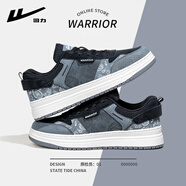 回力男鞋2026春季新款復古腰果花潮鞋子男士休閑透氣百搭運動(dòng)板鞋男 黑灰 45