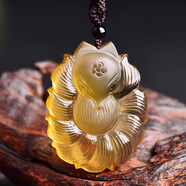 慈靈閣 黃水晶九尾狐吊墜狐仙娘娘女禮物項(xiàng)鏈萌狐