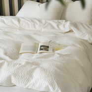 母嬰級簡(jiǎn)約白色四件套純棉全棉2025新款民宿枕套被套床單床上用品 制造工藝A類(lèi)母嬰級 純白有序 2.0m 床單款 （被套220*240cm）