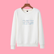 品詩(shī)歌人長(zhǎng)袖衛(wèi)衣女時(shí)尚韓版寬松長(zhǎng)袖秋新款圓領(lǐng)百搭女裝顯瘦上衣服打底 W白色字母D款 M