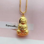 香港正品鍍金項(xiàng)鏈女9999吊墜24Ｋ純真沙金愛心久不掉色玫瑰花水滴 小觀音款項(xiàng)鏈