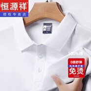 恒源祥衣服2024polo冰絲t恤男夏季男裝短袖T恤打底半袖速干男t運(yùn)動(dòng)休閑 白色 3XL /96A