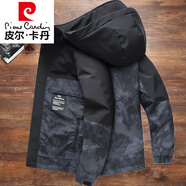 皮爾卡丹（pierre cardin）秋冬季薄棉.衣夾克男加肥加大碼胖子棉服短款外套肥佬立領(lǐng)小棉.襖 72深灰【中厚】 加絨 3XL