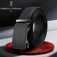 ROBERTA DI CAMERINO父親節(jié)禮物皮帶男自動(dòng)扣真皮海豹紋牛皮男士腰帶商務(wù)褲帶褲腰帶 B款-諾貝達(dá)經(jīng)典禮盒 115cm (褲子33-35碼)