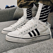 阿迪達(dá)斯 （adidas）三葉草男鞋2025夏季新款NIZZA帆布運(yùn)動(dòng)耐磨防滑輕便透氣休閑鞋 CQ2333  42.5