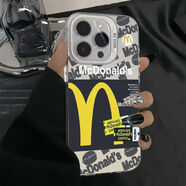 班美蘿彩銀殼麥當(dāng)勞蘋果16promax手機(jī)殼iphone16新款15promax防摔16pro 電鍍彩銀殼-亮銀-滿屏麥當(dāng)勞M 華為Mate40Pro
