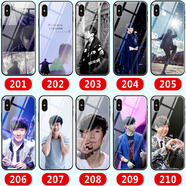 WENYAFF iPhone17/16/15/13/14pro/12promax玻璃手機殼蘋(píng)果11pro XS MAX防摔XR磨砂6s/7/8plus全包軟套 林俊杰JJ周邊圣所 玻璃殼(高清彩繪)-下單留言機型+圖片編號