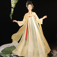 臻一萌漢服女成人學(xué)生鶴挽云印花齊胸襦裙古裝中國(guó)風(fēng)日常表演服套裝 夢(mèng)長(zhǎng)安（淡綠） M