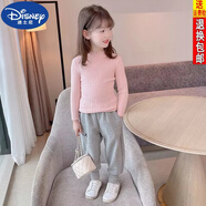 迪士尼（DISNEY）女童毛衣打底衫秋2023新款女孩洋氣蕾絲邊秋冬兒童打底上衣針織衫
