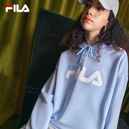 斐樂(lè)（FILA）官方多彩衛(wèi)衣長(zhǎng)袖情侶裝寬松時(shí)尚運(yùn)動(dòng)連帽套頭衫男女上衣印花 （加絨）純真藍(lán)-LB M 170/92A