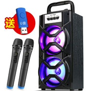 拼搏者 便攜藍牙音箱大音量低音炮戶(hù)外小型廣場(chǎng)舞音響迷你帶麥克風(fēng)家用手機微信收款語(yǔ)音播報器