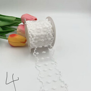 珍歡韓版小清新鏤空蕾絲絲帶刺繡花邊輔料蝴蝶結手工發(fā)飾服裝縫紉材料 5cm 4號【寬】5碼