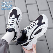 鴻星爾克（ERKE）女鞋運(yùn)動(dòng)鞋紅星旗艦秋季新款網(wǎng)面跑步鞋女士休閑鞋黑白鞋子女 微晶白/正黑 37