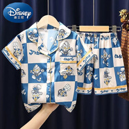 迪士尼（Disney）兒童睡衣夏季男童冰絲薄款小男孩短袖短褲絲綢寶寶大童家居服夏季 奧特瑪【短袖】冰絲套裝【短袖+ 12碼【建議110-120身高】
