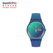 斯沃琪（Swatch）瑞士手表 青黛飄搖 生日禮物 考試表 男女石英表SO29N708