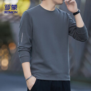 羅蒙（ROMON）衛衣男秋冬季長(cháng)袖套頭T恤休閑上衣舒適外套打底衫8170深灰色2XL
