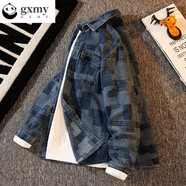 gxmy牛仔外套男春秋季潮牌衣服男士痞帥高級(jí)感印花休閑夾克男四季男裝 8608藍(lán)色 XL 【140-150斤】