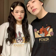 love legend情侶裝短袖t恤半袖夏季套裝一男一女情侶款衣服寬松百搭休閑定制 男黑【爪爪狐】 L （建議110-120斤）